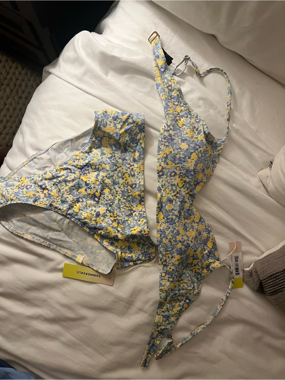 summersalt Yellow and Blue Floral Bikini